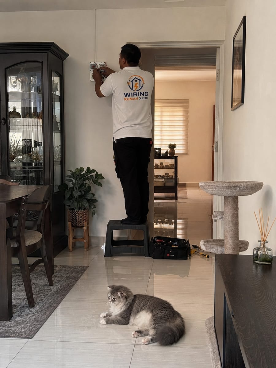 Wiring Penuh Rumah Teres Petaling Jaya — Renovation 30 Tahun ke Baru - 4